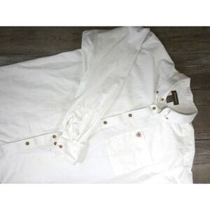 Ariat Shirt Mens L White Solid Twill Classic Fit Cowboy Ranch Western Rodeo